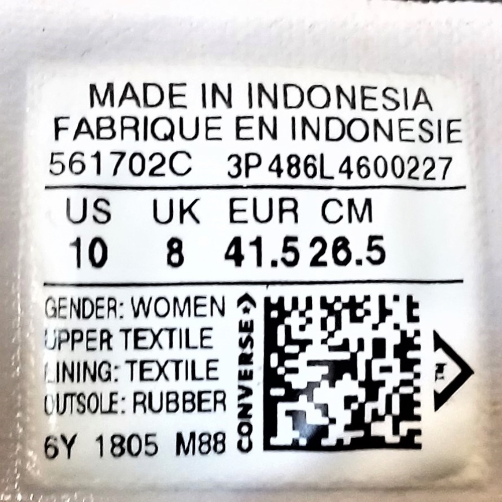 Converse Sneakers High Top Black Womans 5 NEW - Picture 7 of 8